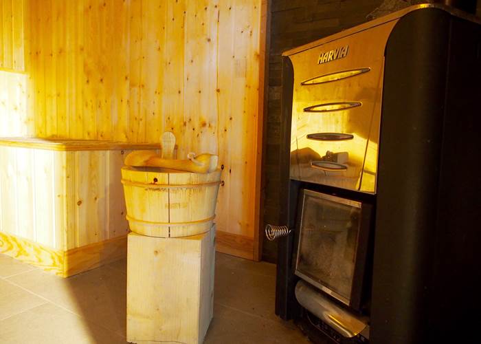 Sauna au bois de l'hôtel Transhumance et Cie