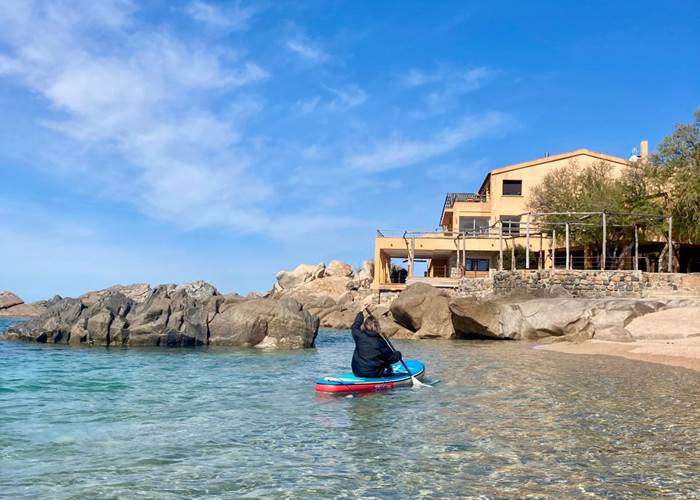 paddle en Corse vue hotel Abbartello avril 2025