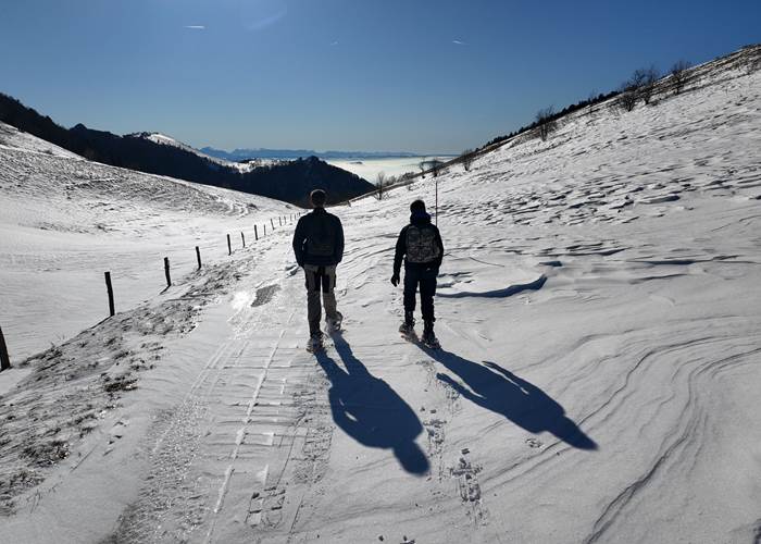 Sortie en raquettes au cœur du Grand Colombier, à quelques minutes du Manoir du Colombier, location de vacances à 1h de Genève et 1h20 de Lyon