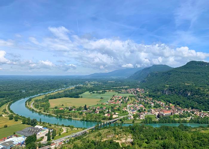 Vue sur le rhône depuis le Mont Cordon