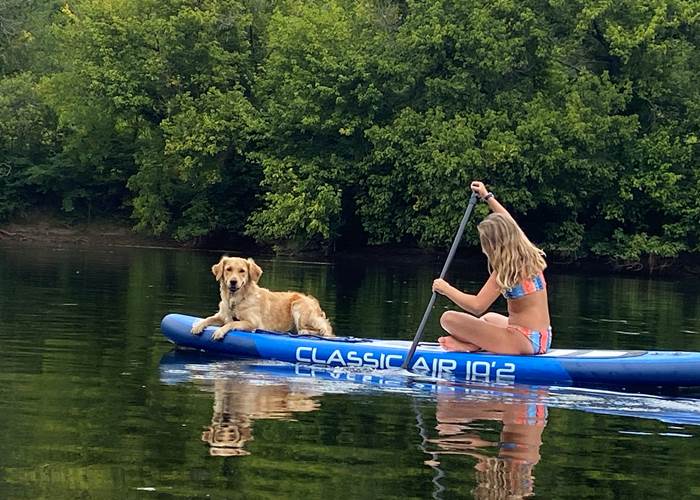 Alizé et Cannelle en paddle sur la Dordogne