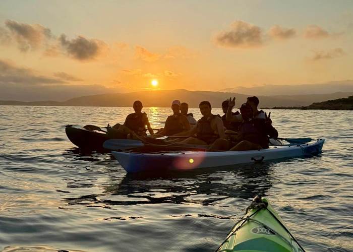 Abbartello kayak Corse paddle coucher de soleil