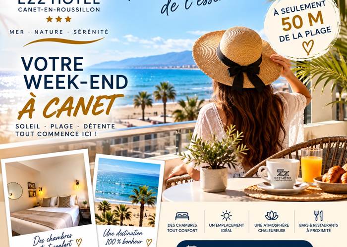 Votre week-end à Canet-en-Roussillon – EZZ’HÔTEL à 50 m de la plage