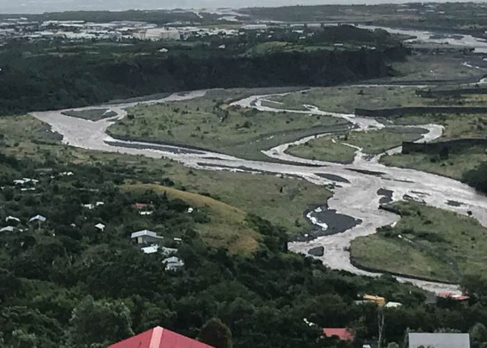 Rivière des Galets en crue (cyclone tropical Fakir 2018)