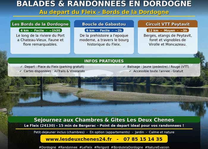 Balades et randonnées au Fleix : ressourcez-vous au bord de l'eau