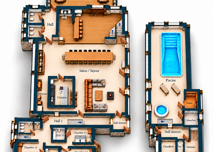 Plan 3D de Rez-de-chaussée v6