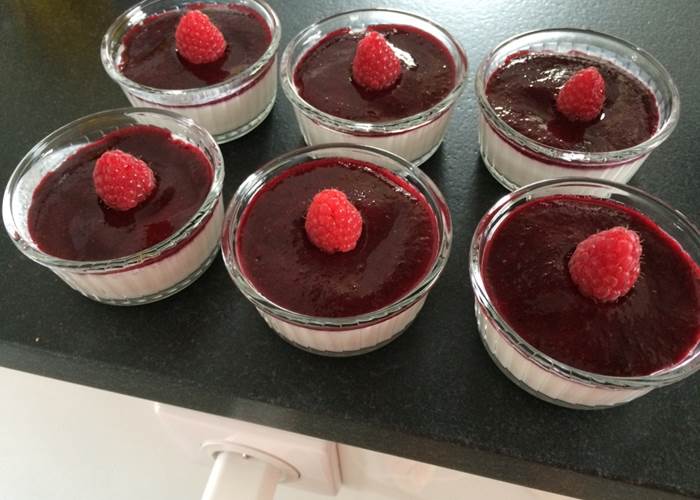 Panna cotta aux framboises