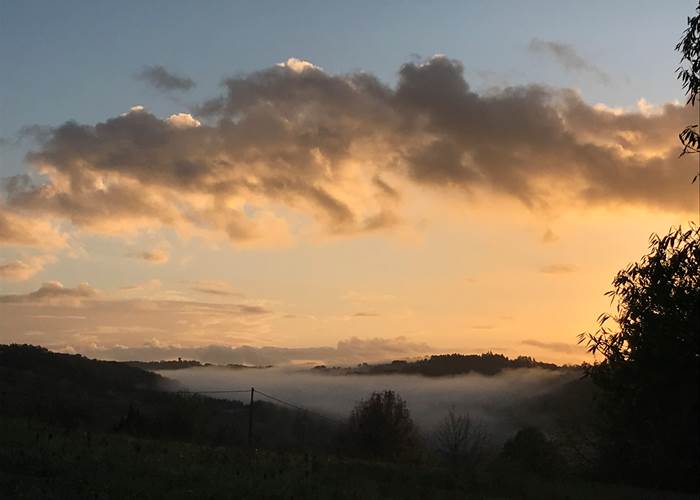 Vue automnale depuis notre petit village de la Chapelle-aux-Brocs