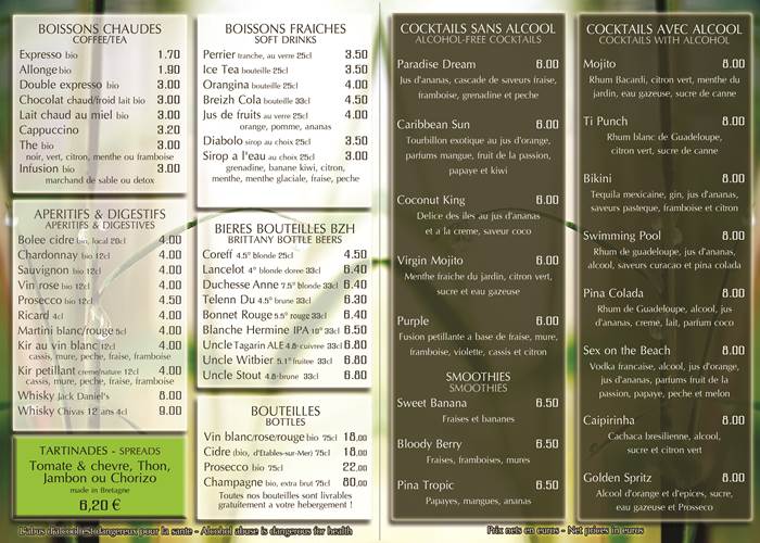 Carte boissons & snacking 2024 verso-news