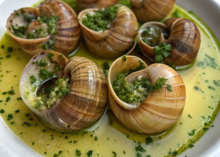 Les escargots au beurre persillé