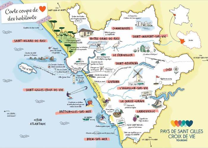 Carte des Activités au Gite du Petit Poucet à Saint Hilaire de Riez