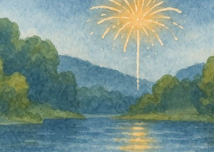 Feu d'artifice mac des montagnès 12 Juillet 2025