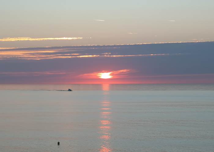 coucher de soleil à Yport le 3 août 2018