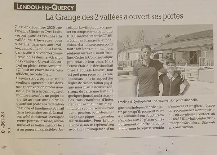 Article la dépêche 14/05/21