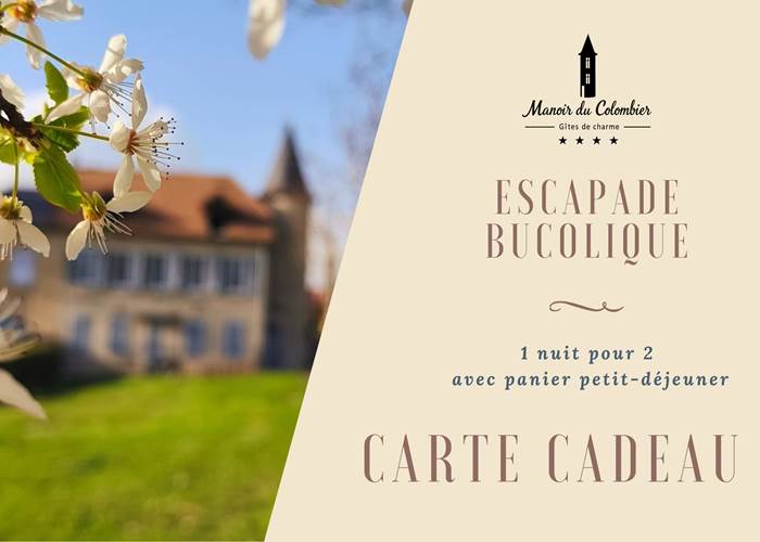 Carte cadeau Escapade bucolique pour 2 au Manoir du Colombier
