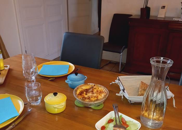 Diner 2 plats (quiche lardons -trompettes des morts)