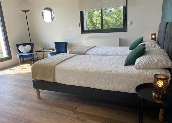 Chambre Emeraude en 2 lits séparés