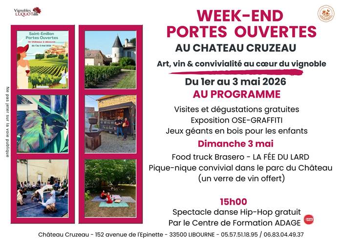 JPO 2026 ai Château Cruzeau - Saint-Emilion Grand Cru