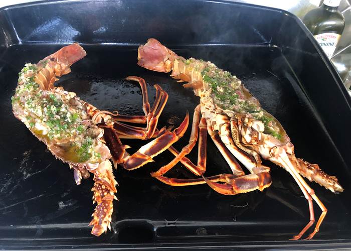 Langouste cuite à la plancha