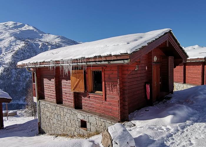 vue sur l'entrée du chalet
