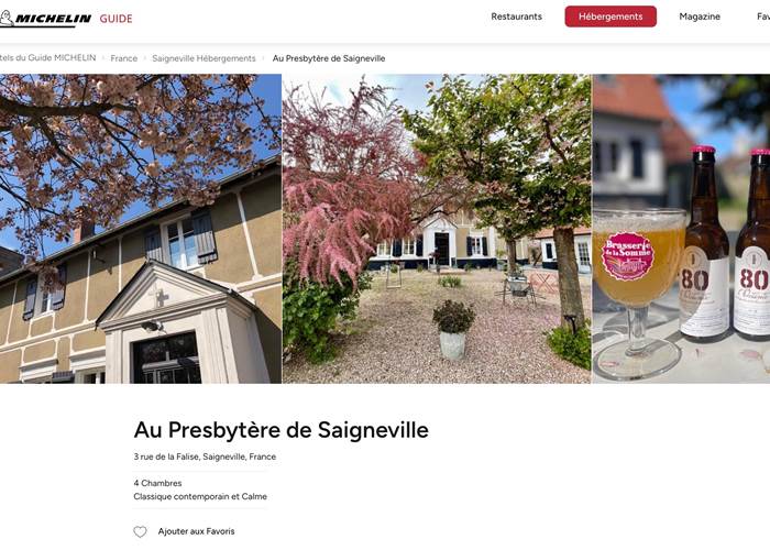 © Guide Michelin (site) et © Au Presbytère de Saigneville (photos)