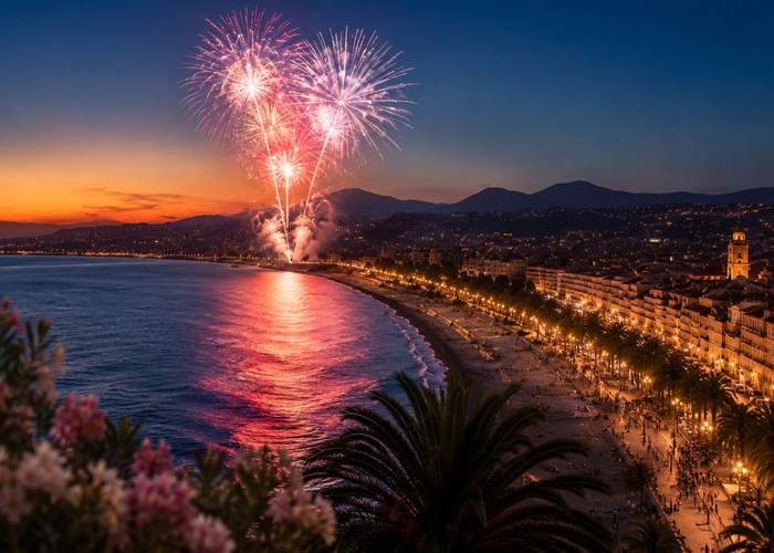 Feux d'artifice et commémoration attentats Nice
