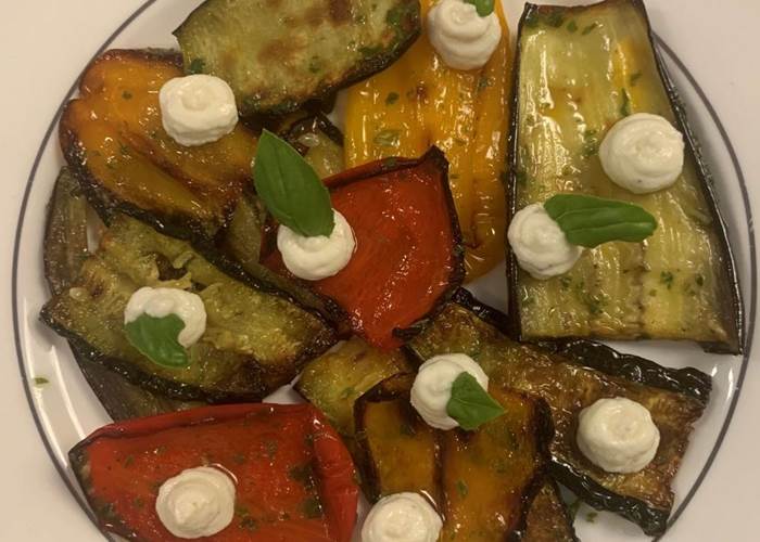 L'AUBERGE DU RANC légumes rôtis et pélardon