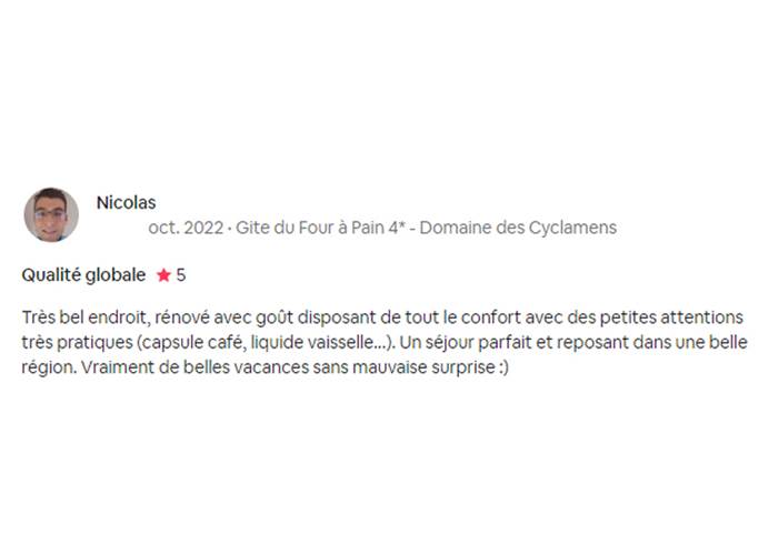 Avis Domaine des Cyclamens 2022
