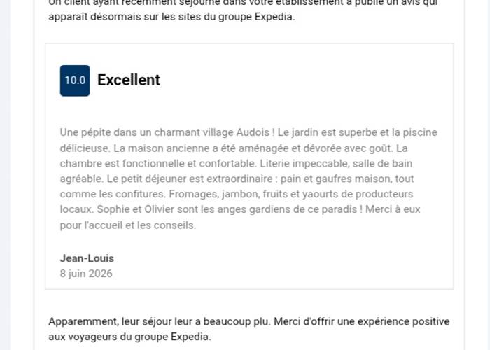 Un commentaire qui fait chaud au cœur