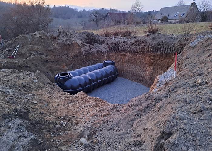 Citerne enterrée pour le stockage des eaux pluviales