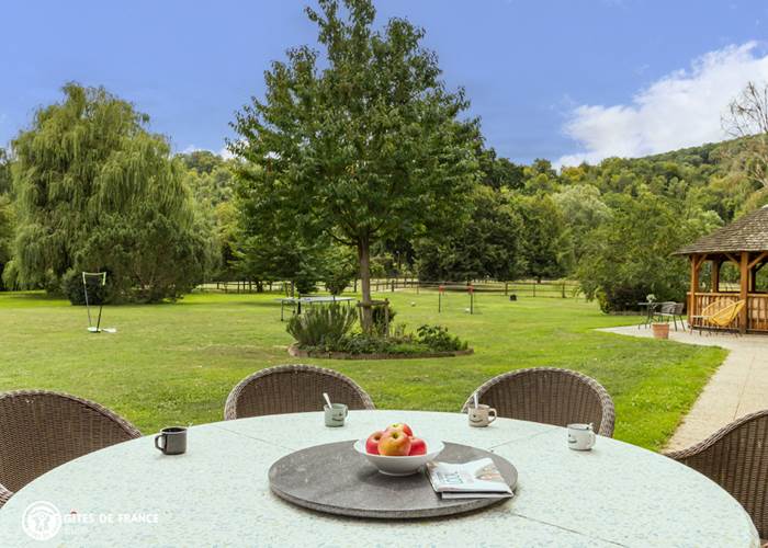 La vue sur le parc depuis la terrasse du Gîte