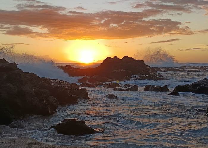 Coucher de soleil à la Pointe au sel, romantique, magique ...