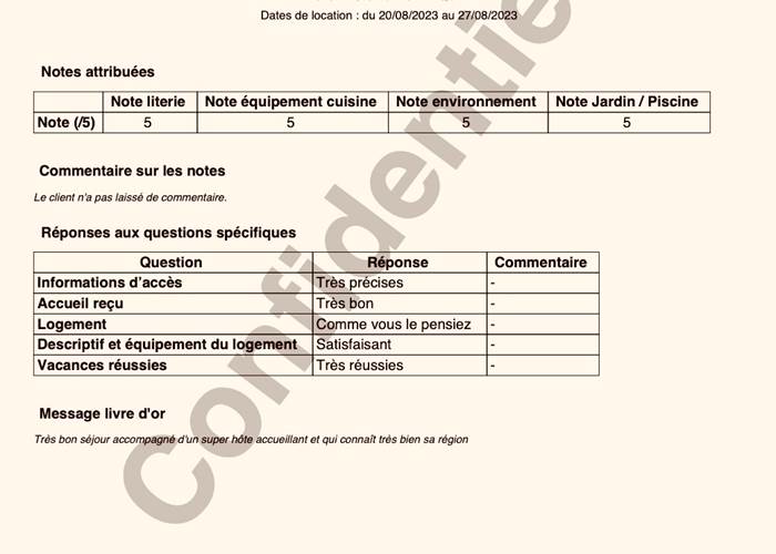 Séjour du 20 au 27/08/2023