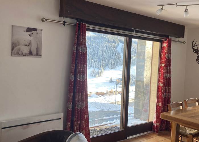 Vue sur les pistes du coin repas