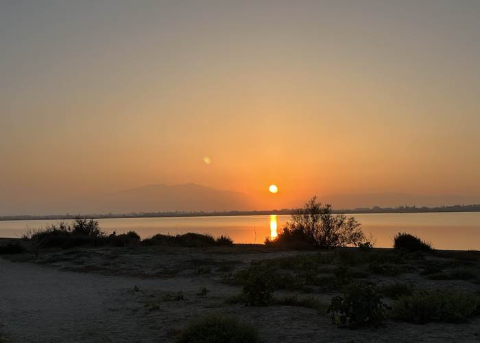 Coucher de soleil sur l'étang de Canet