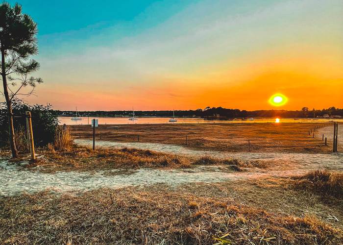 Coucher de soleil sur l'entrée du port de La Forêt-Fouesnant