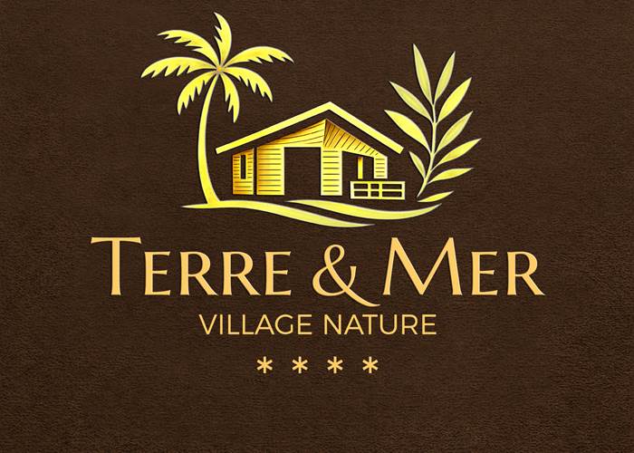 Logo Terre & Mer - village nature **** - version or fond sombre-news