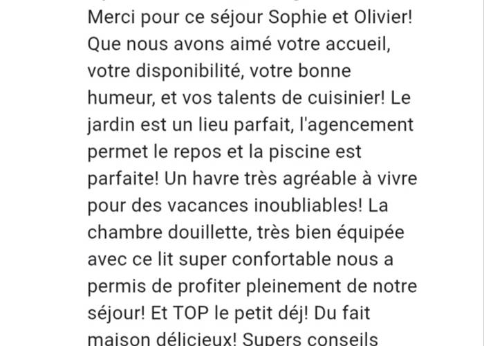 Les commentaires de nos hôtes 😍