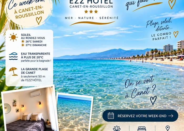 Week-end à Canet-en-Roussillon – EZZ’HÔTEL à 50 m de la plage