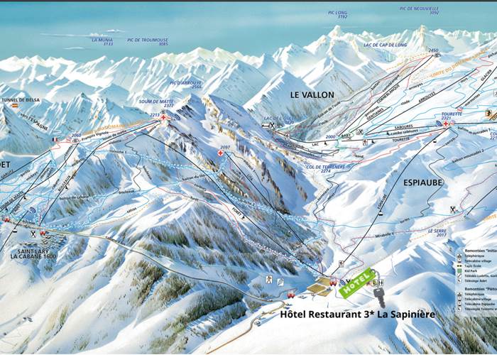 plan des pistes + notre localisation
