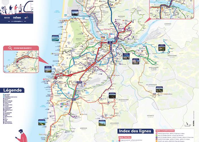 Le réseau de transport du BAB : Biarritz, Anglet, Bayonne