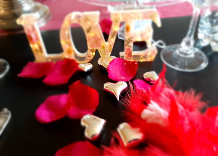 Décoration de table Saint- Valentin