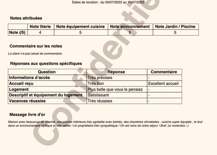Séjour du 03 au 10/07/2022