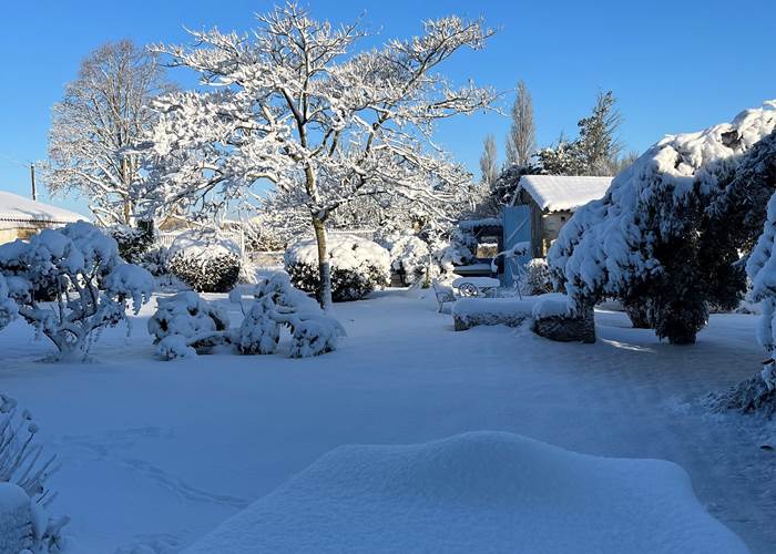 L'Enclos bleu sous la neige