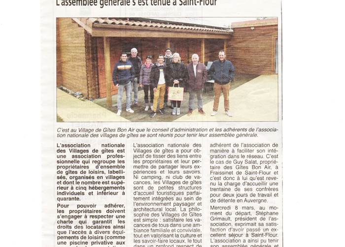 Article de la Dépêche d'Auvergne