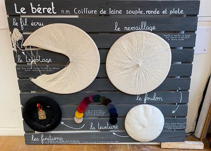Orthez : visit to the béret manufacturer / visite chez le fabricant de bérets