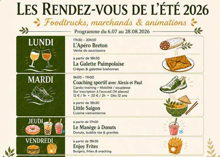 Les rendez-vous de l'été 2026