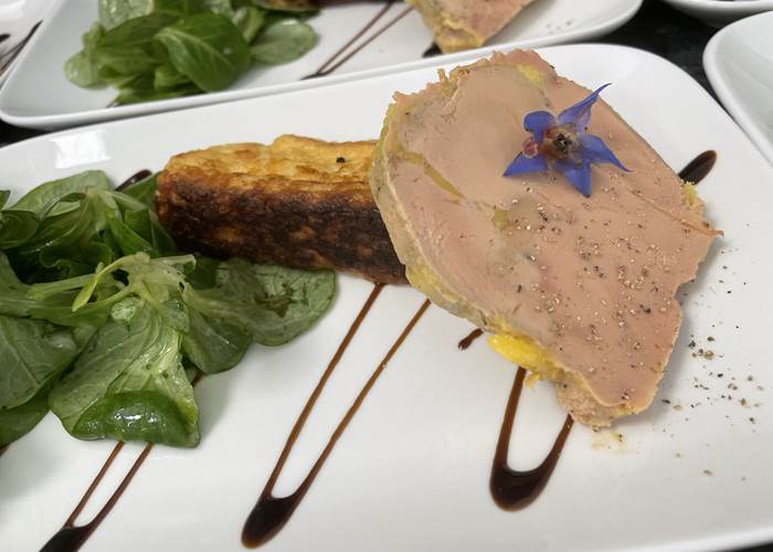 Entrée Foie gras et brioche perdue