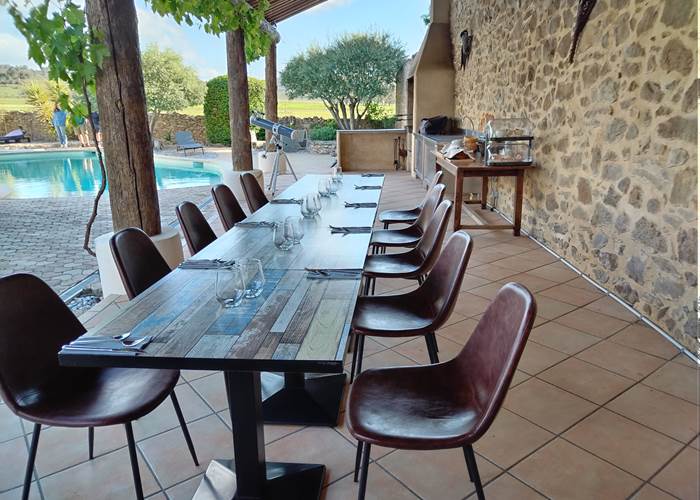 Le cadre des petits déjeuners en bonne saison 🌞