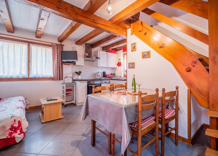 La pièce principale (coin salon, coin repas, cuisine)